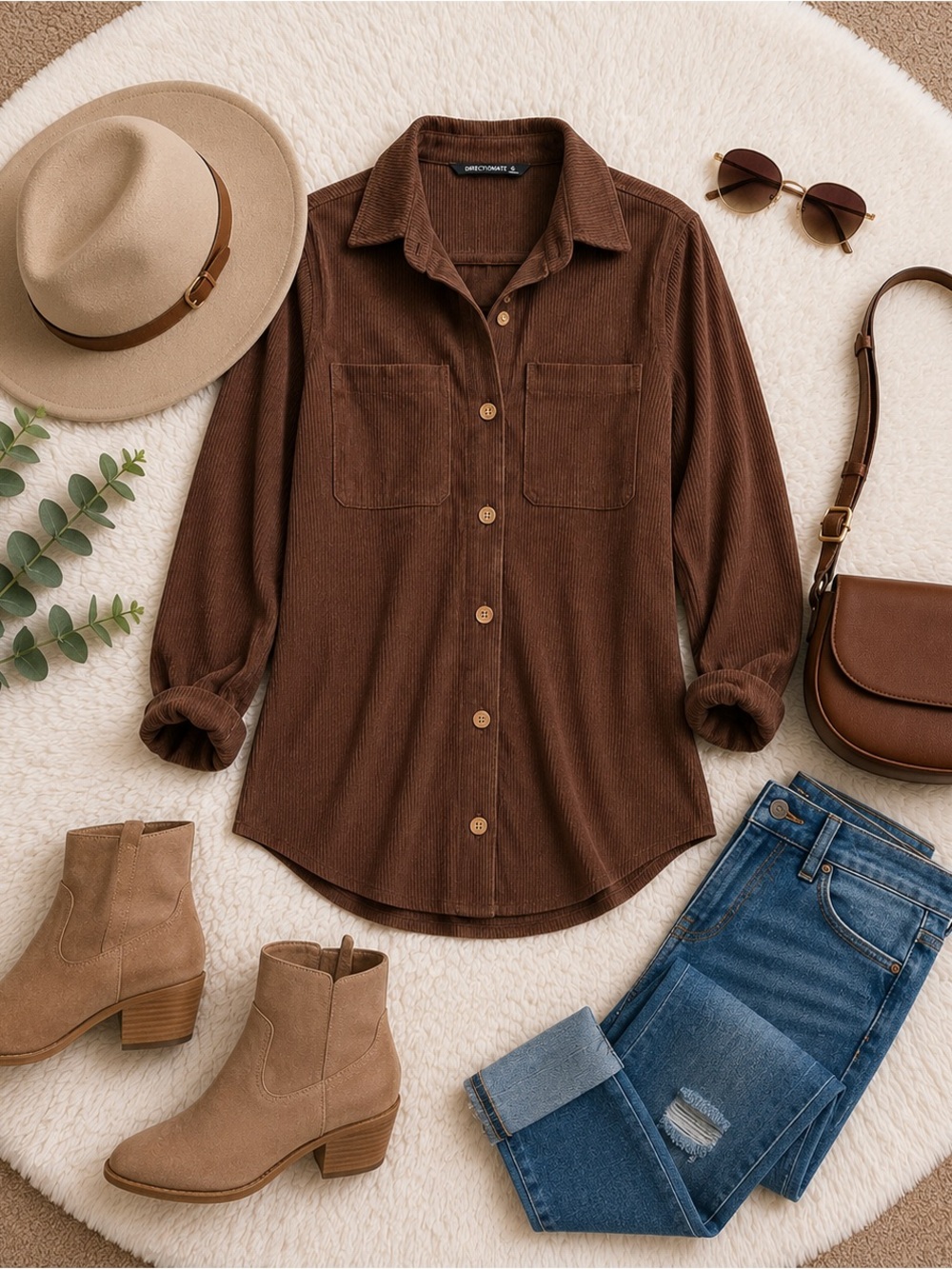 Brown  skeeve long Shirt